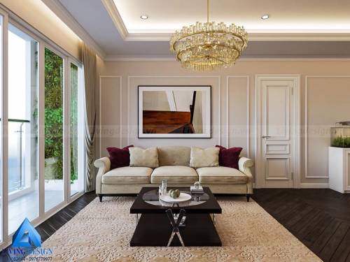 Thiết kế nội thất căn hộ theo phong cách tân cổ điển sang trọng
